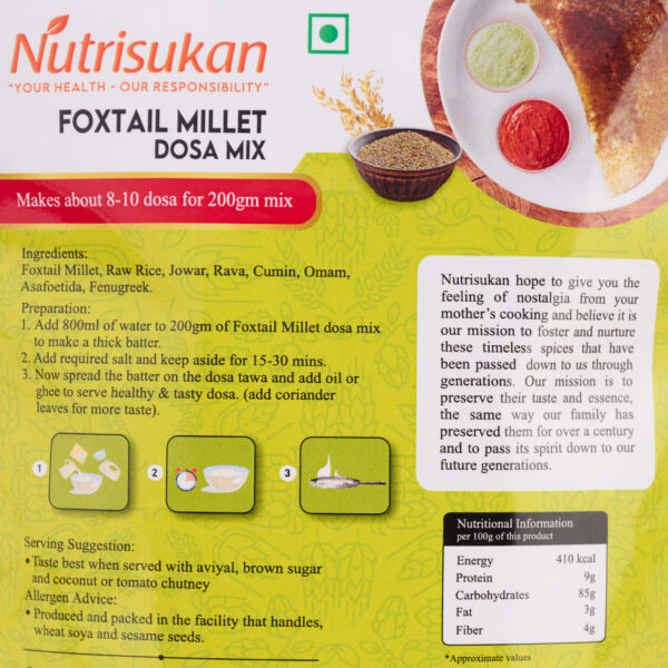 Foxtail millet Dosa mix